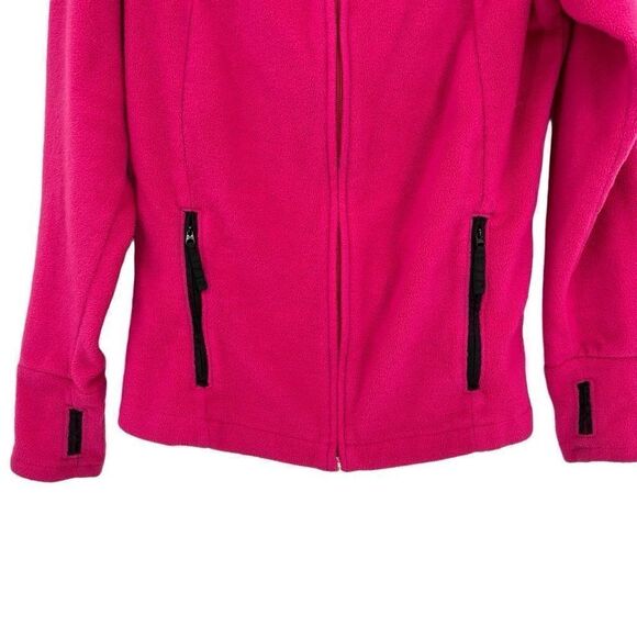 Columbia Fleece Full Zip Jacket Stand Up Collar Pink Women's Large - Picture 2 of 10
